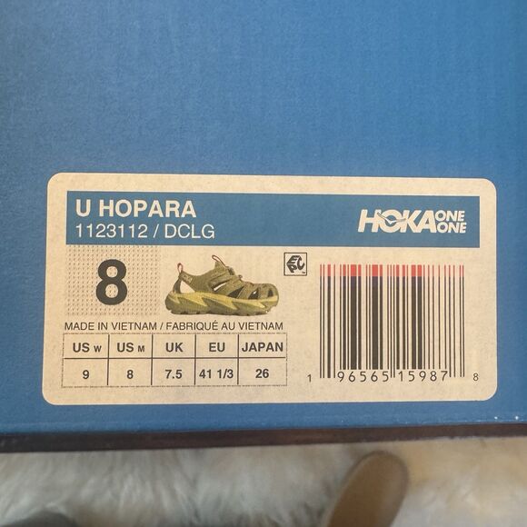 HOKA Hopara 'Grinch' Dark Citron Hiking Sandal Shoes - Picture 9 of 9
